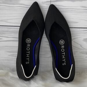 NEW Rothy’s The Point Halo Flats Halo Black White Retired Colorway Casua…